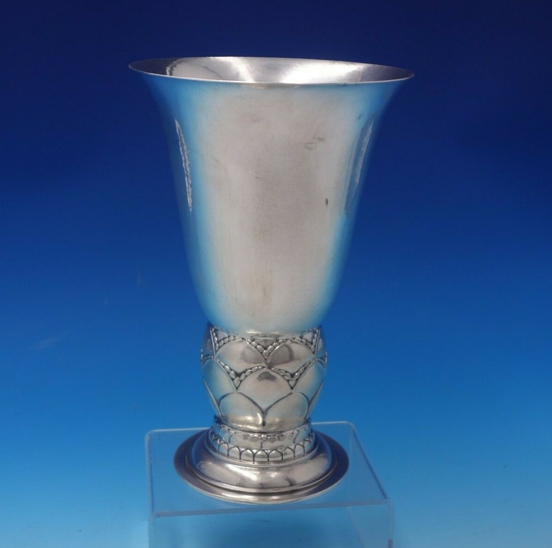 Georg Jensen Sterling Silver Vase 8 5 8 Tall 5 5 8 Wide (1 of 6)