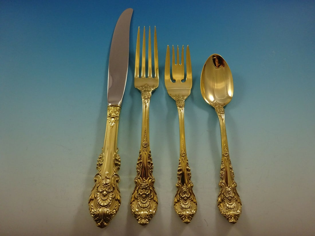 Wallace Sir Christopher Vermeil Sterling Silver 4-Piece Place Setting (1 of 5)