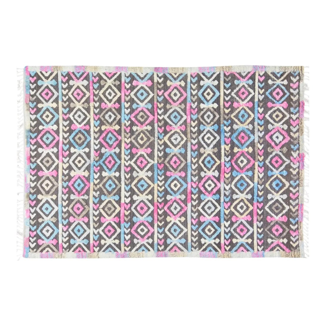 6'7 x 9'10 Azilal Wool Area Rug Hand Knotted Moroccan: 6'7 x 9'10 Azilal Wool Area Rug Hand Knotted Moroccan This Moroccan Azilal hand-knotted rug features a soft wool texture and a warm brown color. Crafted with traditional techniques, it offers both com