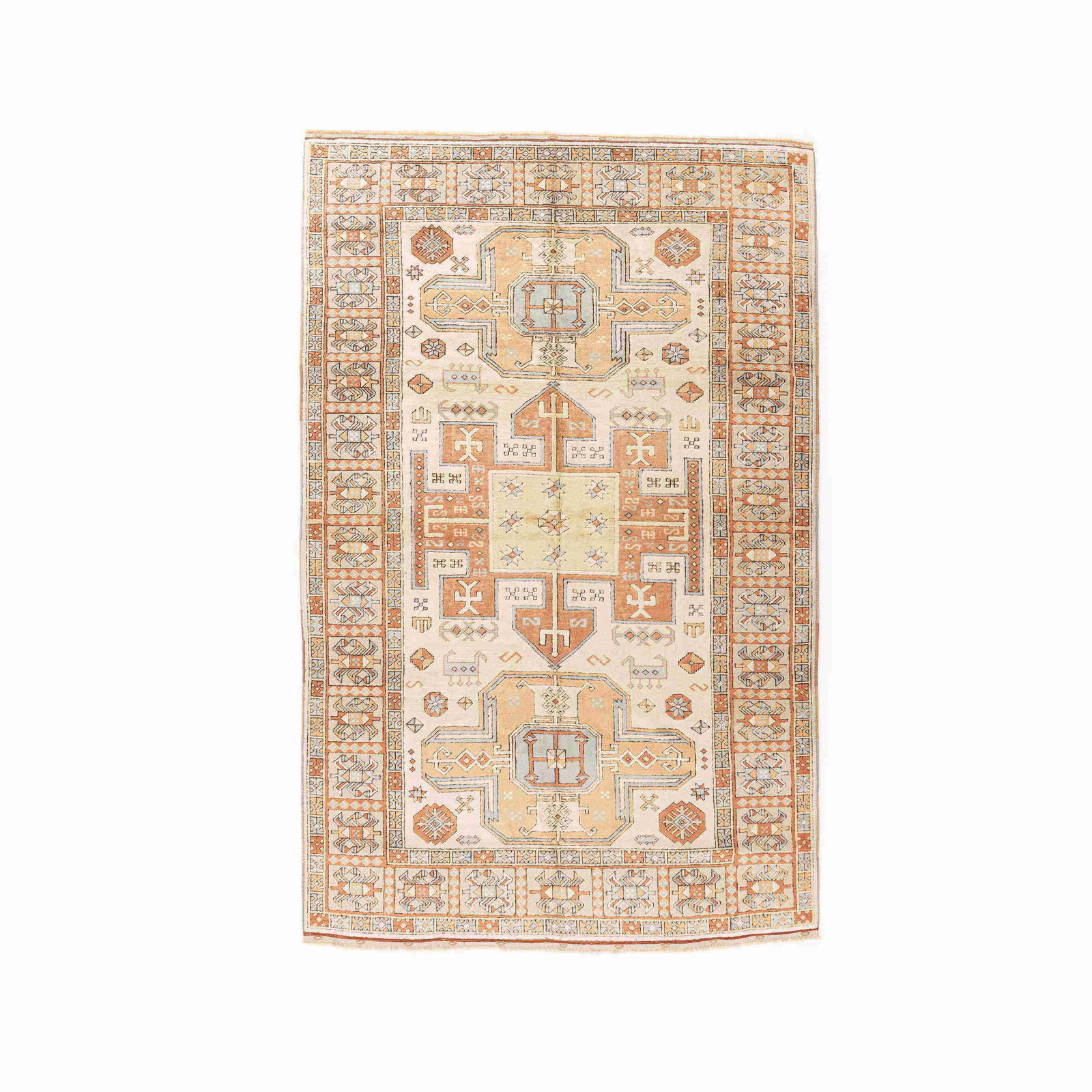 Authentic Milas Handmade Wool Carpet 73.6 x 122.4 Inches: Authentic Milas Handmade Wool Carpet 73.6 x 122.4 Inches Experience the charm of authentic craftsmanship with this Handmade Milas Carpet, meticulously woven using a traditional wool on wool technique.