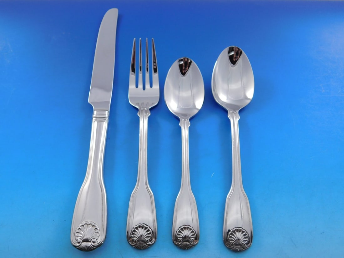 52 Piece Colonial Shell Stainless Flatware Set for Twelve with Caddy (1 of 7)