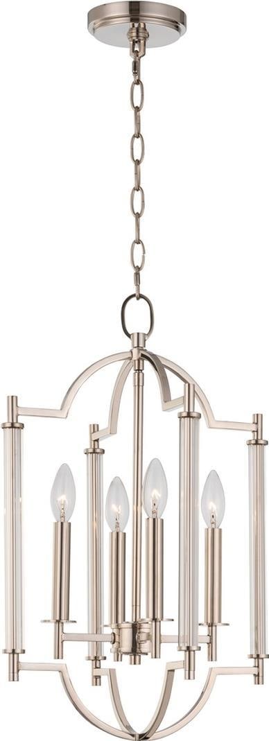 Kalco Provence 4-Light Bowl Chandelier Polished Nickel Indoor Lighting: Kalco Provence 4-Light Bowl Chandelier Polished Nickel Indoor Lighting Elevate your indoor space with the exquisite Provence Chandelier Fixture. This stunning bowl chandelier features a stylish polish