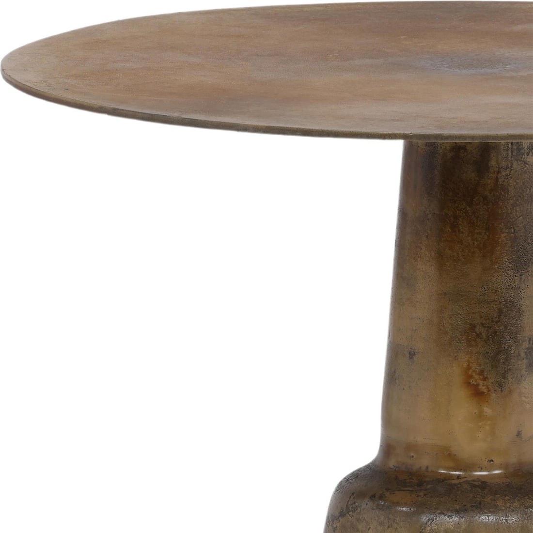 Brass Bistro Table Round Pedestal Cast Aluminum Golbez (1 of 5)