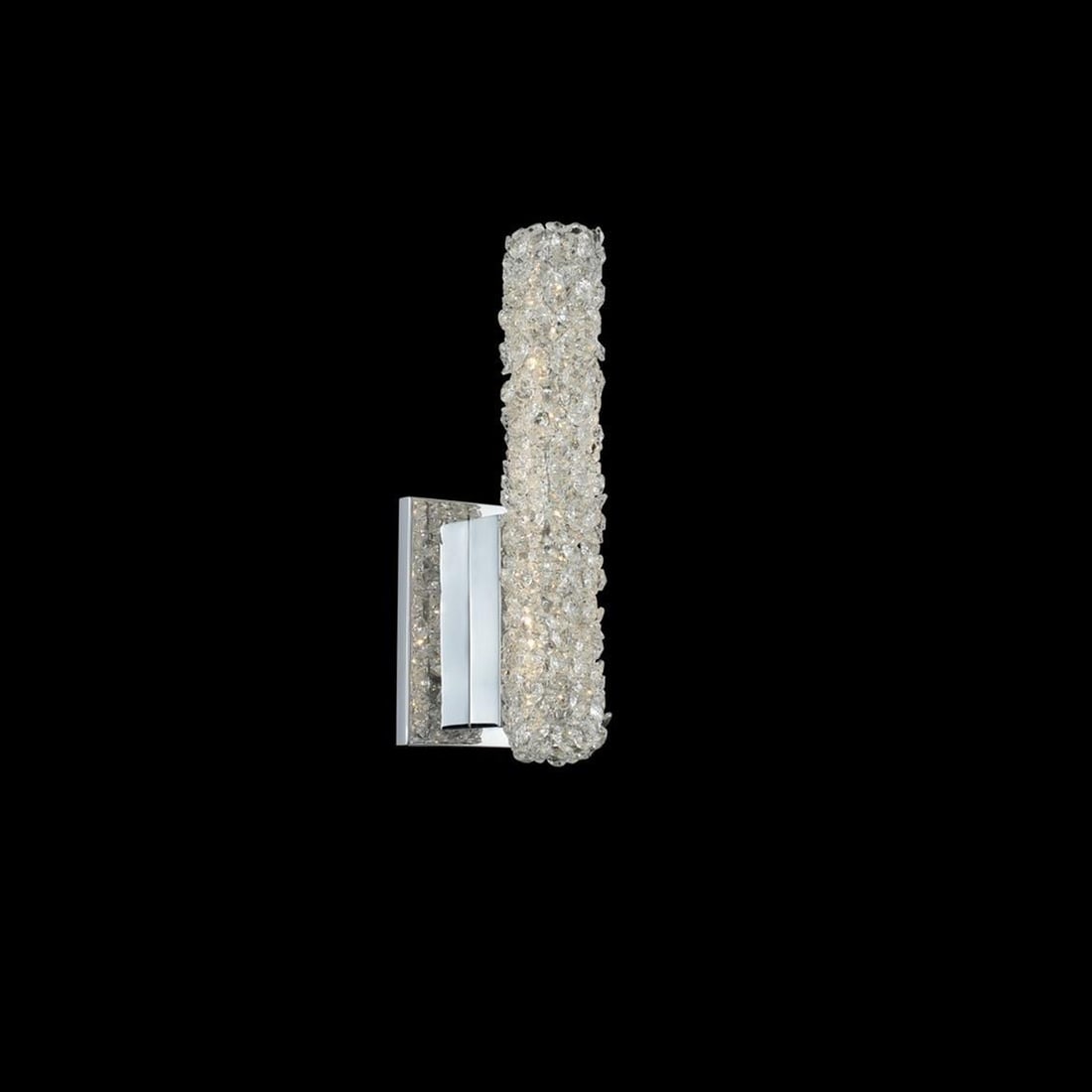 Kalco Lina Dimmable Chrome and Firenze Crystal Wall Sconce: Kalco Lina Dimmable Chrome and Firenze Crystal Wall Sconce Illuminate your space with this Elegant Wall Sconce, featuring a stunning combination of chrome and Firenze crystal. This contemporary short 