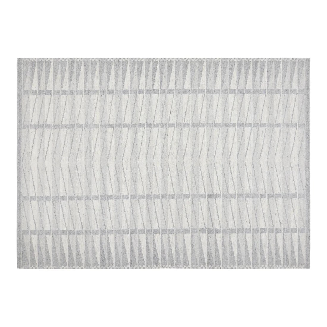Oyster Gray Wool Flatweave Kilim Area Rug 8'3 x 10': Oyster Gray Wool Flatweave Kilim Area Rug 8'3 x 10' This Scandinavian flatweave kilim wool rug is crafted using traditional hand-knotting techniques, blending classic artistry with modern design eleme