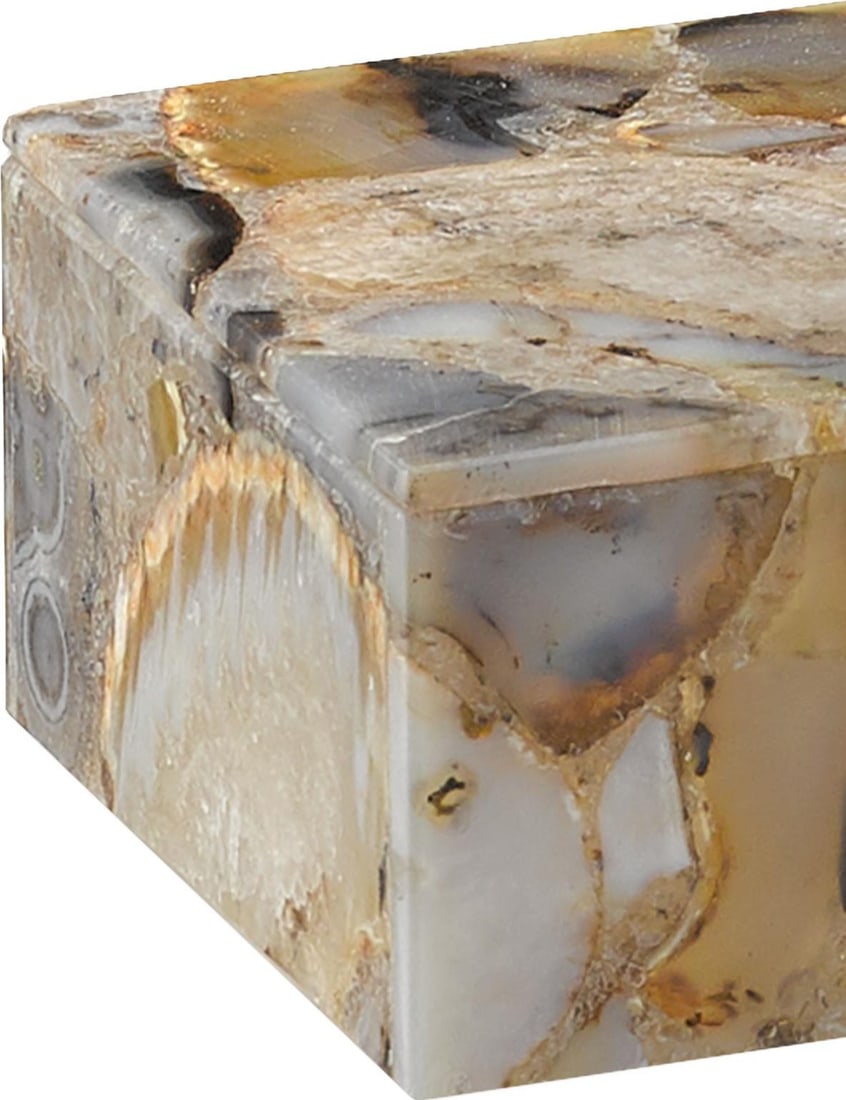 Currey Malaga Black Agate Box Traditional Style 2.5x4.5x7: Currey Malaga Black Agate Box Traditional Style 2.5x4.5x7 This elegant traditional-style box is crafted from stunning black agate, making it a striking addition to any decor. The small size and sleek 