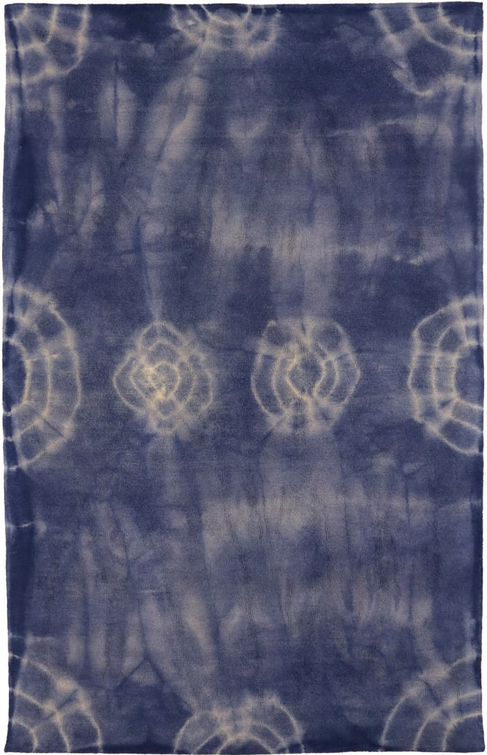 Purple-Navy Tie-Dye Wool Hand-Tufted 5x8 Modern Rug: Purple-Navy Tie-Dye Wool Hand-Tufted 5x8 Modern Rug Enhance your space with this stunning Purple-navy Tie-Dye Design 5X8 Hand-Tufted Modern Rug. Crafted from high-quality wool, this rug features a vib