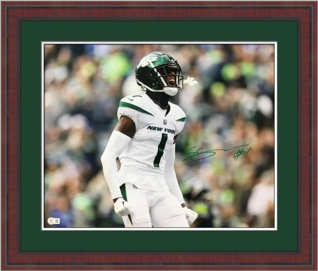 Sauce Gardner Signed 16x20 Jets Photo Custom Framed Beckett Authenticated (1 of 4)