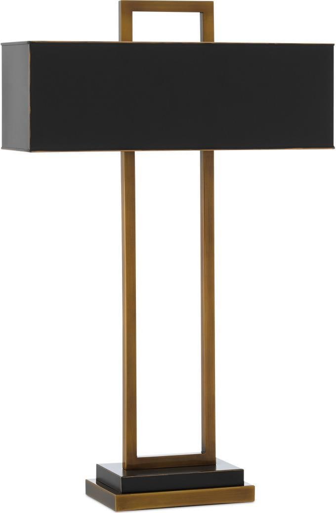 Currey Otto Industrial Table Lamp Brass Ivory Shade 30.75in (1 of 4)