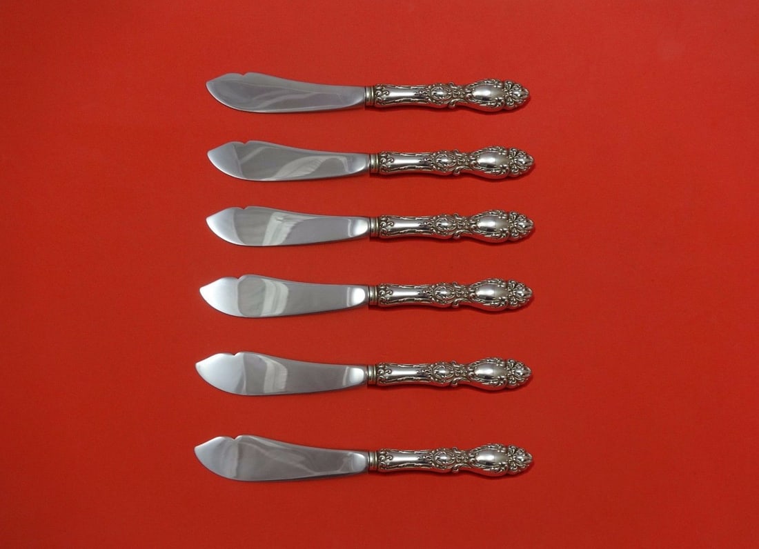 Wallace Lucerne Sterling Silver 6-Piece Trout Knife Set 7.5 Inch (1 of 1)