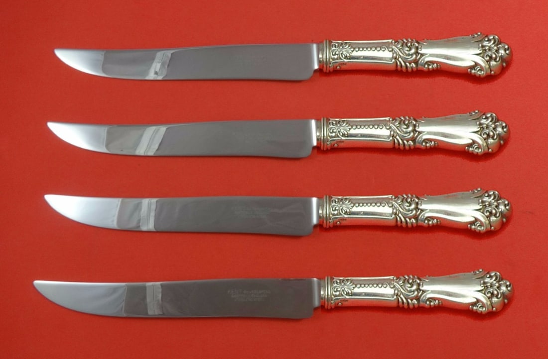Reed and Barton La Marquise 4 Piece Sterling Steak Knives: Reed and Barton La Marquise 4 Piece Sterling Steak Knives This is a 4-piece steak knife set in the La Marquise pattern by Reed and Barton, featuring sterling silver hollow handles and stainless steel 