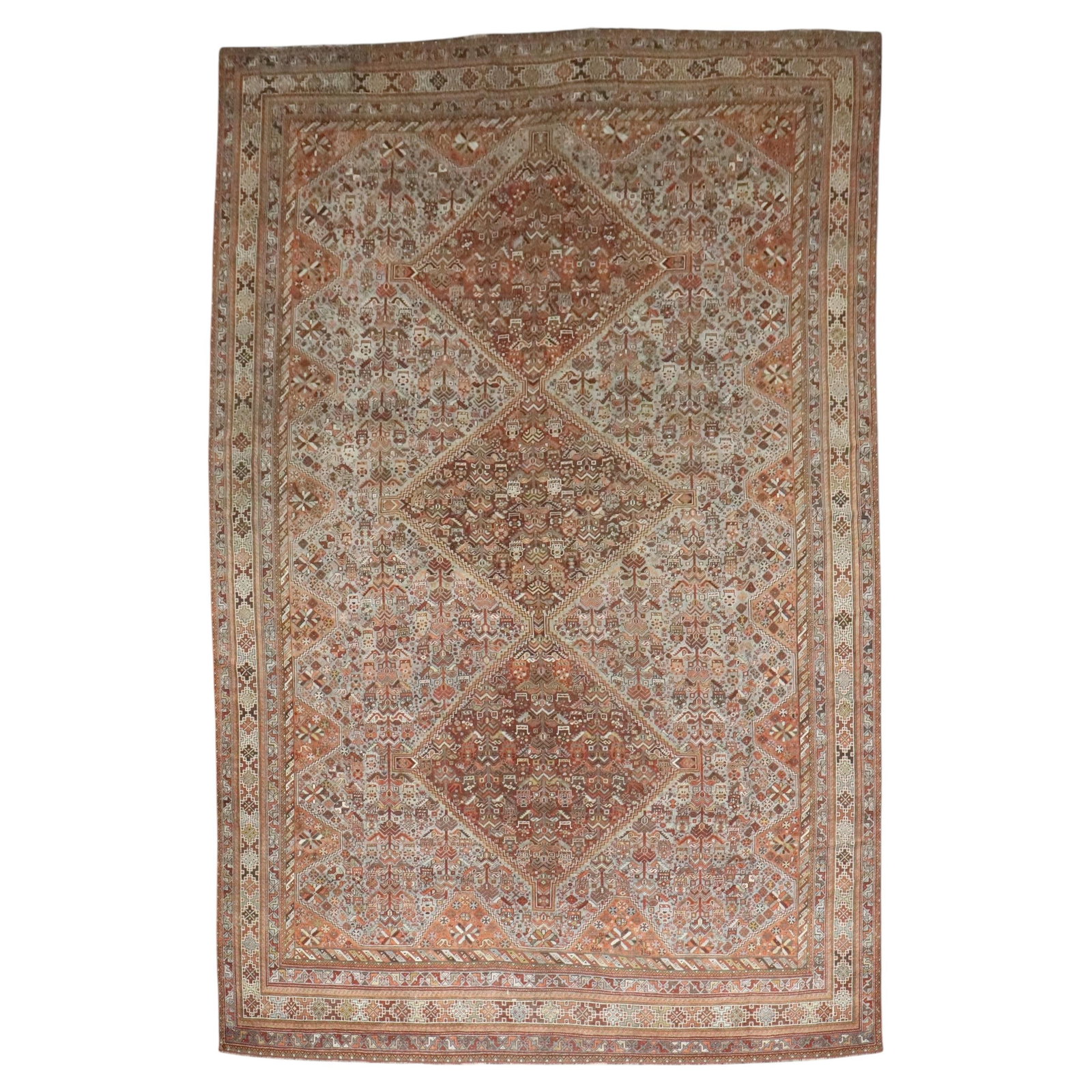 Early 20th Century Wool Tribal Shiraz Room Size Rug 8'10 x 13'4 (1 of 12)