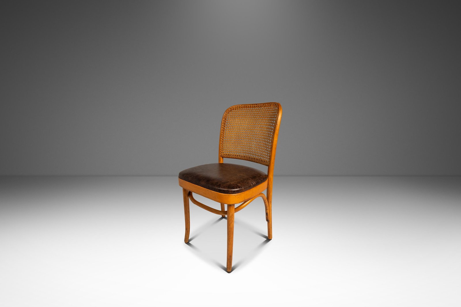 Mid-Century Prague 811 Bentwood Side Chair Leather Seat After Josef Frank Stendig (1 of 18)