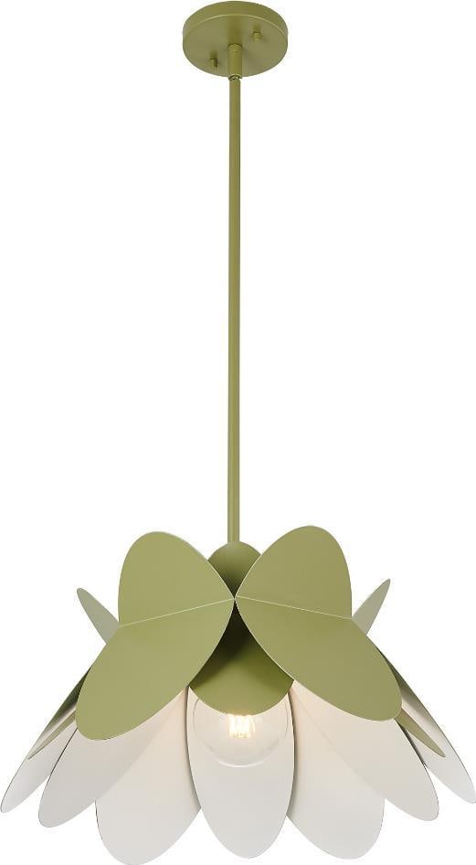 Kalco Flor Organic Modern Avocado Green Pendant Light 18in Dimmable (1 of 1)