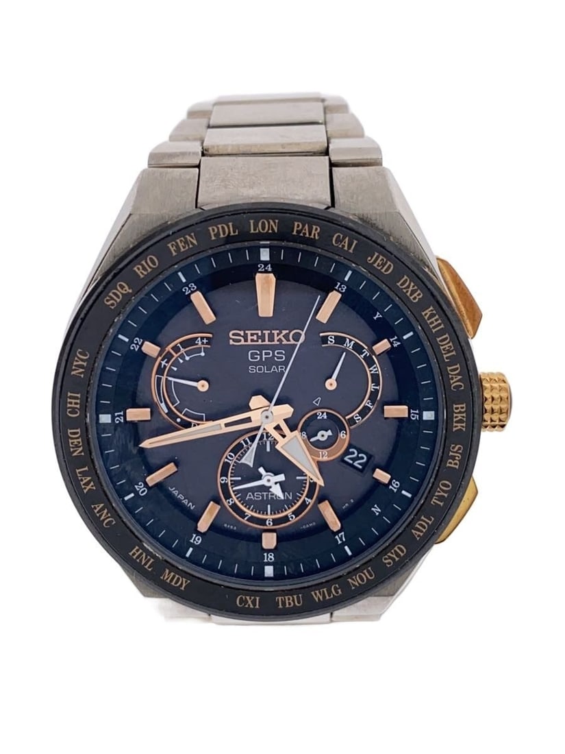 Seiko Astron 8X53-0AV0-2 Gray Men's Wristwatch: Seiko Astron 8X53-0AV0-2 Gray Men's Wristwatch This Seiko Astron men's wristwatch features a gray case and dial, offering a sophisticated look. Sourced from Japan, the watch shows slight signs of use 