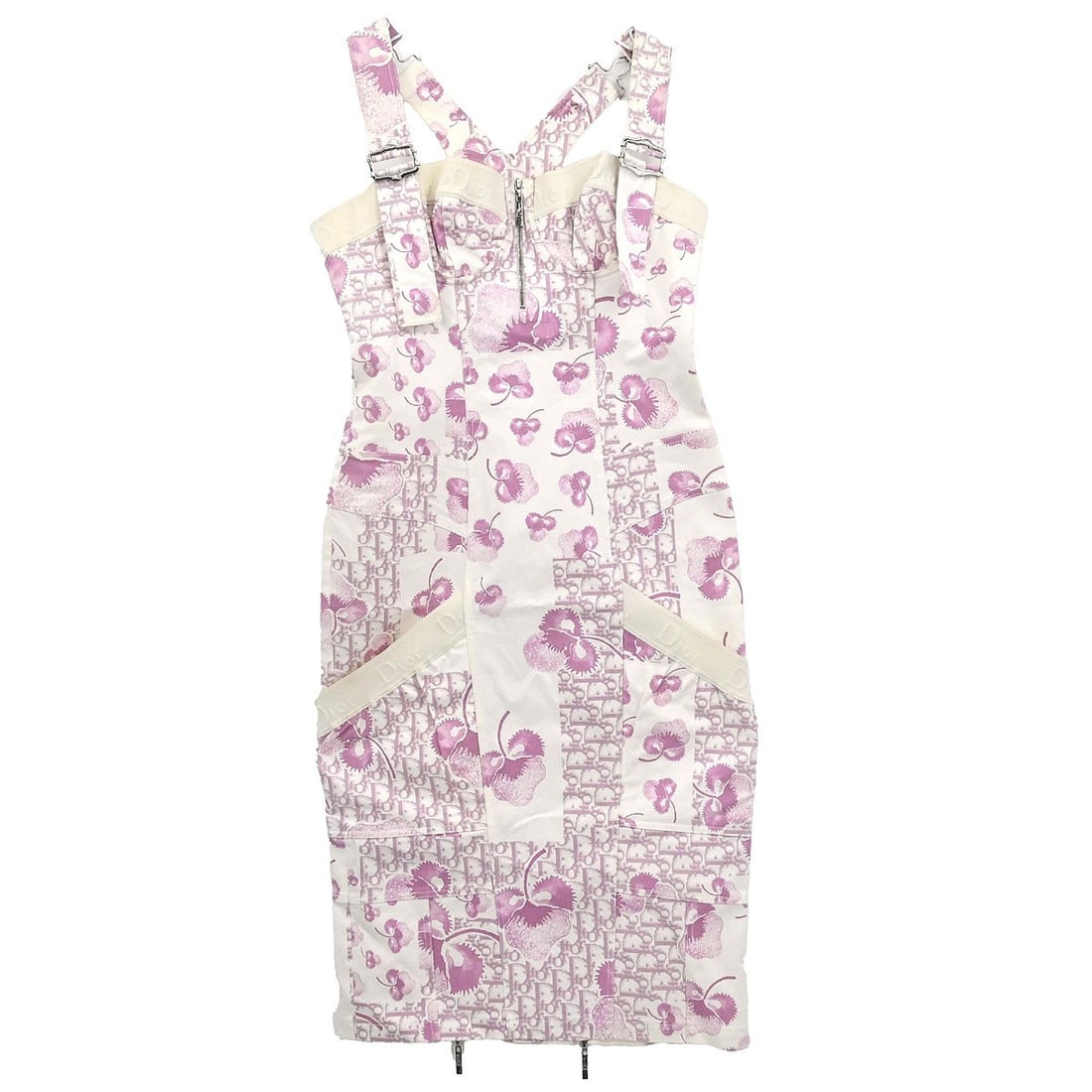 Dior Trotter Knee Length Denim Dress White Pink FR 38 (1 of 11)