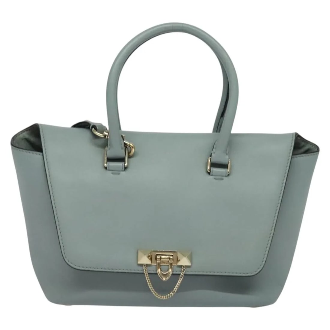 Blue Leather Valentino Garavani Demilune Flap Satchel Handbag (1 of 18)