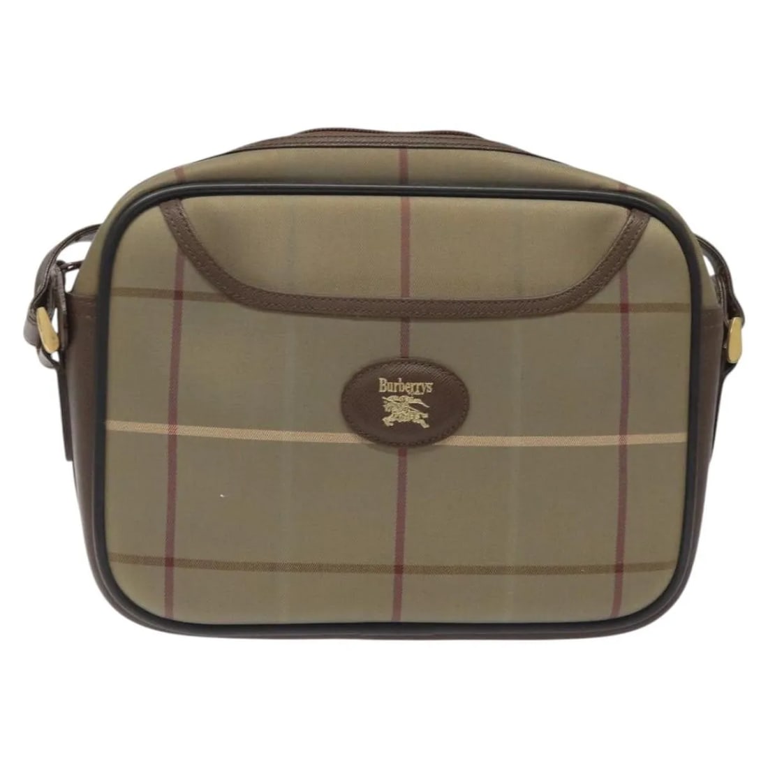 Burberry Nova Check Shoulder Bag Beige Canvas Leather: Burberry Nova Check Shoulder Bag Beige Canvas Leather This Burberry Nova check shoulder bag features a beige canvas body with leather accents, designed for women. The bag shows signs of use, including