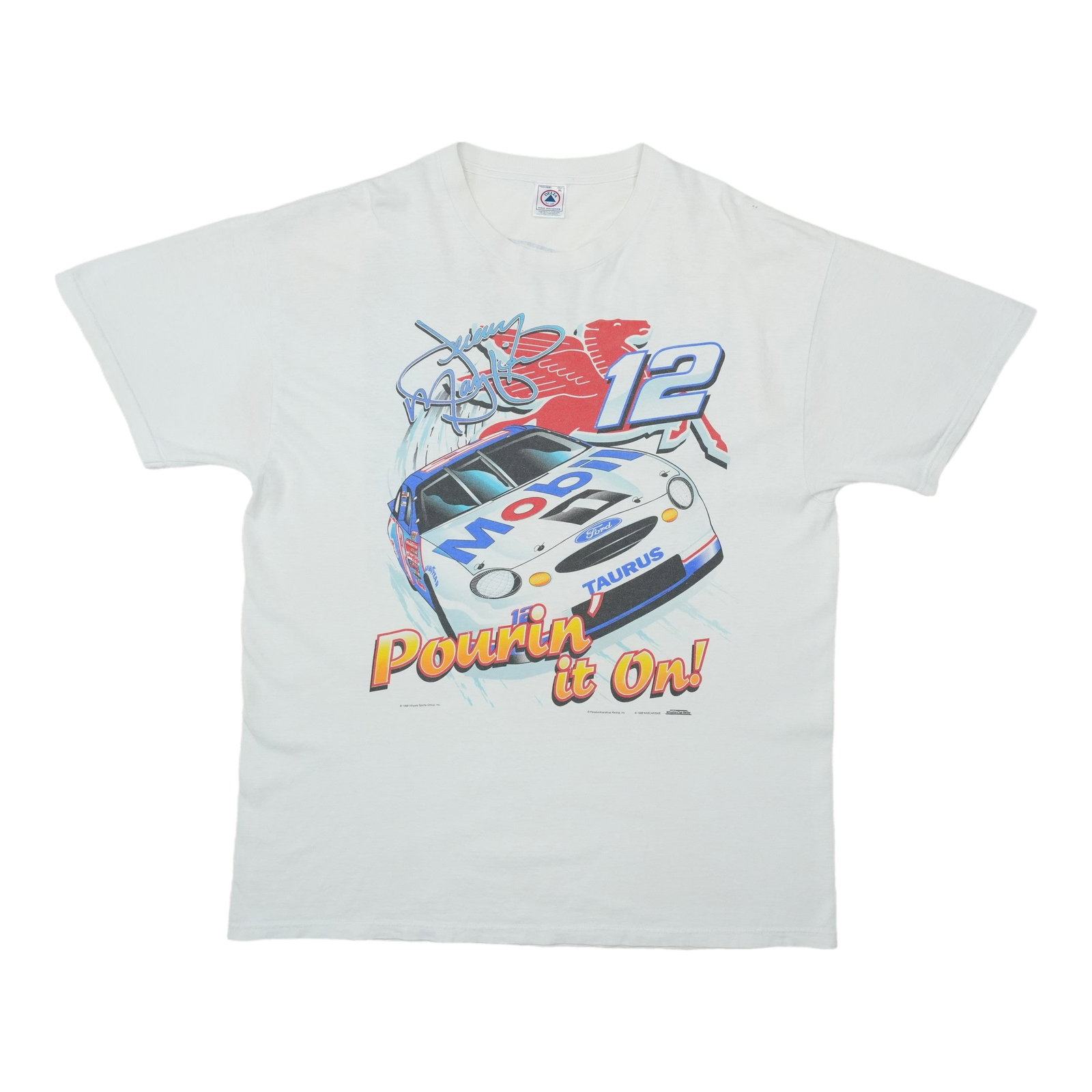 Vintage Jeremy Mayfield NASCAR T Shirt 1998 White XL (1 of 10)