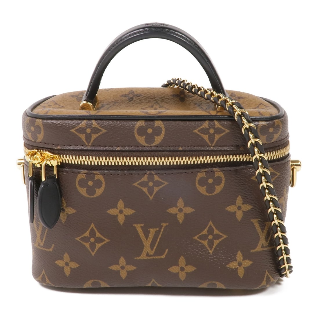 Louis Vuitton Vanity PM Monogram Brown 2 Way Shoulder Bag: Louis Vuitton Vanity PM Monogram Brown 2 Way Shoulder Bag This Louis Vuitton Vanity PM 2-way shoulder bag features the iconic monogram design in brown PVC coated canvas. Designed for versatility, it c