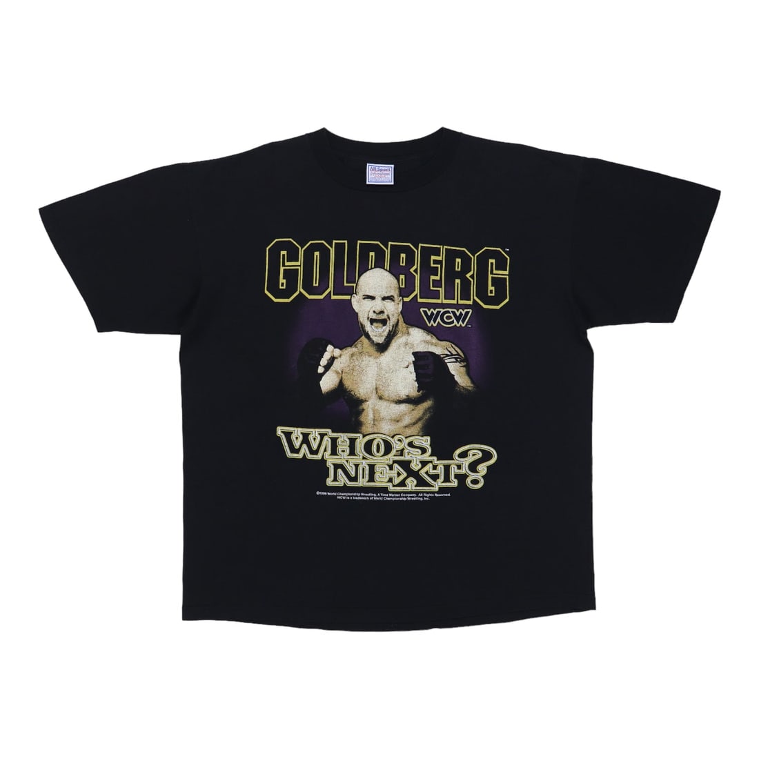Vintage 1998 WCW Goldberg Black Wrestling T-Shirt Extra Large: Vintage 1998 WCW Goldberg Black Wrestling T-Shirt Extra Large This is an original vintage 1998 Goldberg WCW Wrestling shirt, featuring graphics on both the front and back. Made from 100% cotton, the s