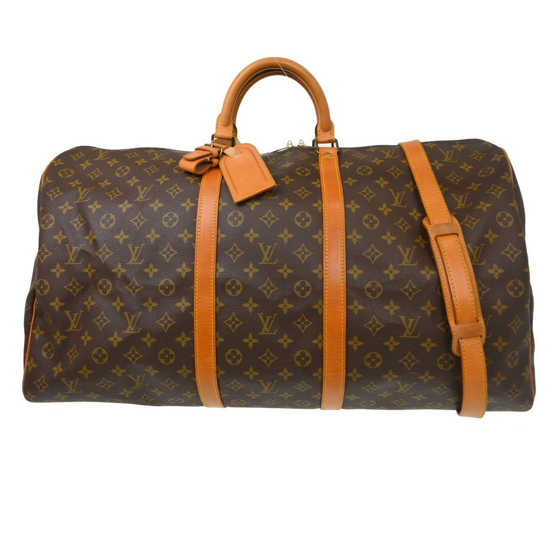 Louis Vuitton Keepall 60 Bandouliere Monogram Travel Duffle Bag M41412: Louis Vuitton Keepall 60 Bandouliere Monogram Travel Duffle Bag M41412 Vintage Louis Vuitton Keepall Bandouliere 60 duffle bag in Monogram canvas with leather trim and double handles. This extra-large
