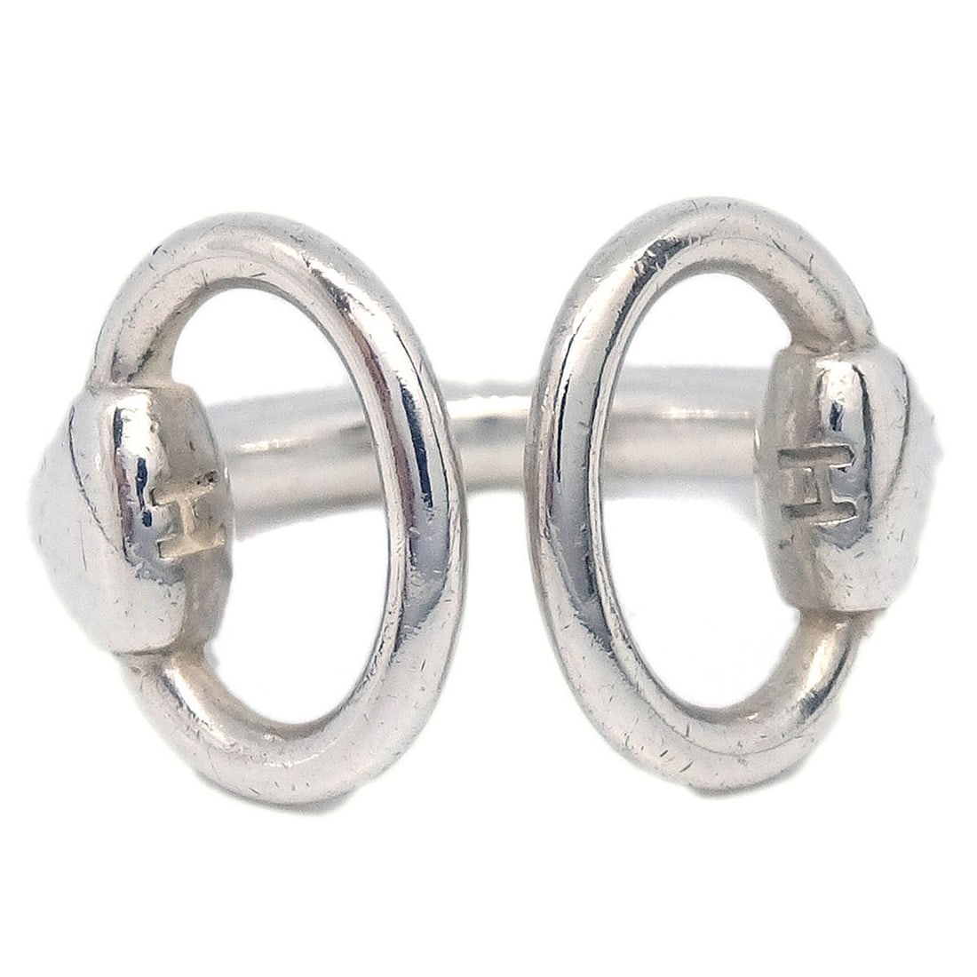 HERMES Nausicaa SV925 Silver Ring Size 51 Vintage: HERMES Nausicaa SV925 Silver Ring Size 51 Vintage Vintage Hermes Nausicaa ring crafted in SV925 silver with a round form and no main stone. It shows minor scuffs and remains in very good condition ove