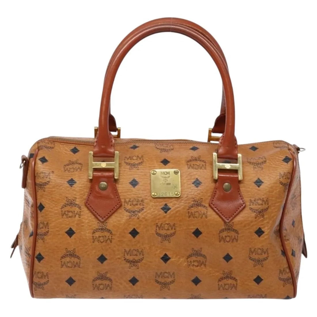 MCM Visetos logogramme brown leather handbag (1 of 18)