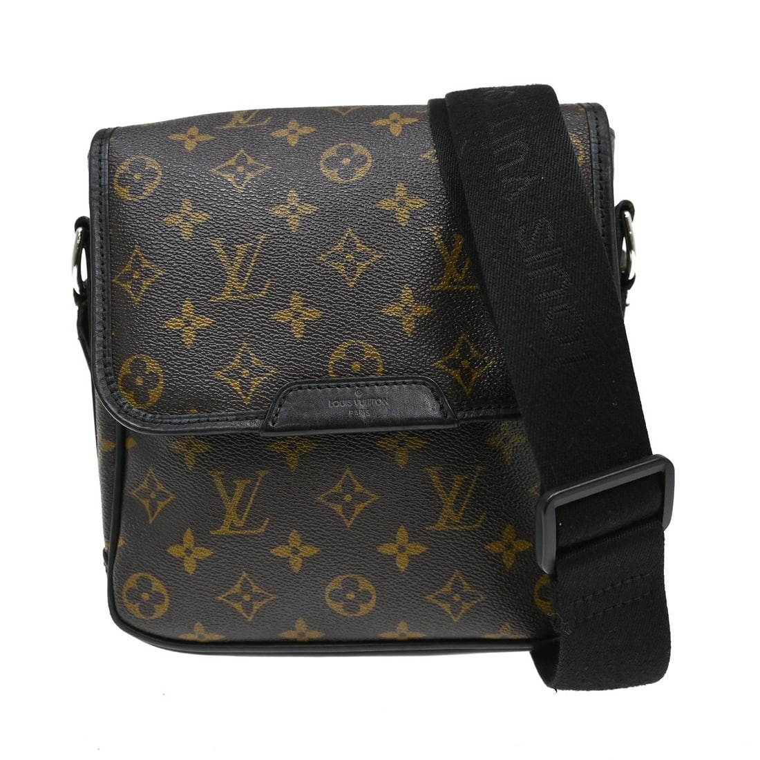 Louis Vuitton District PM Monogram Macassar Shoulder Bag M56717: Louis Vuitton District PM Monogram Macassar Shoulder Bag M56717 Vintage Louis Vuitton Monogram Macassar Bus PM shoulder bag in brown with a flap magnetic closure and adjustable shoulder strap. The bag
