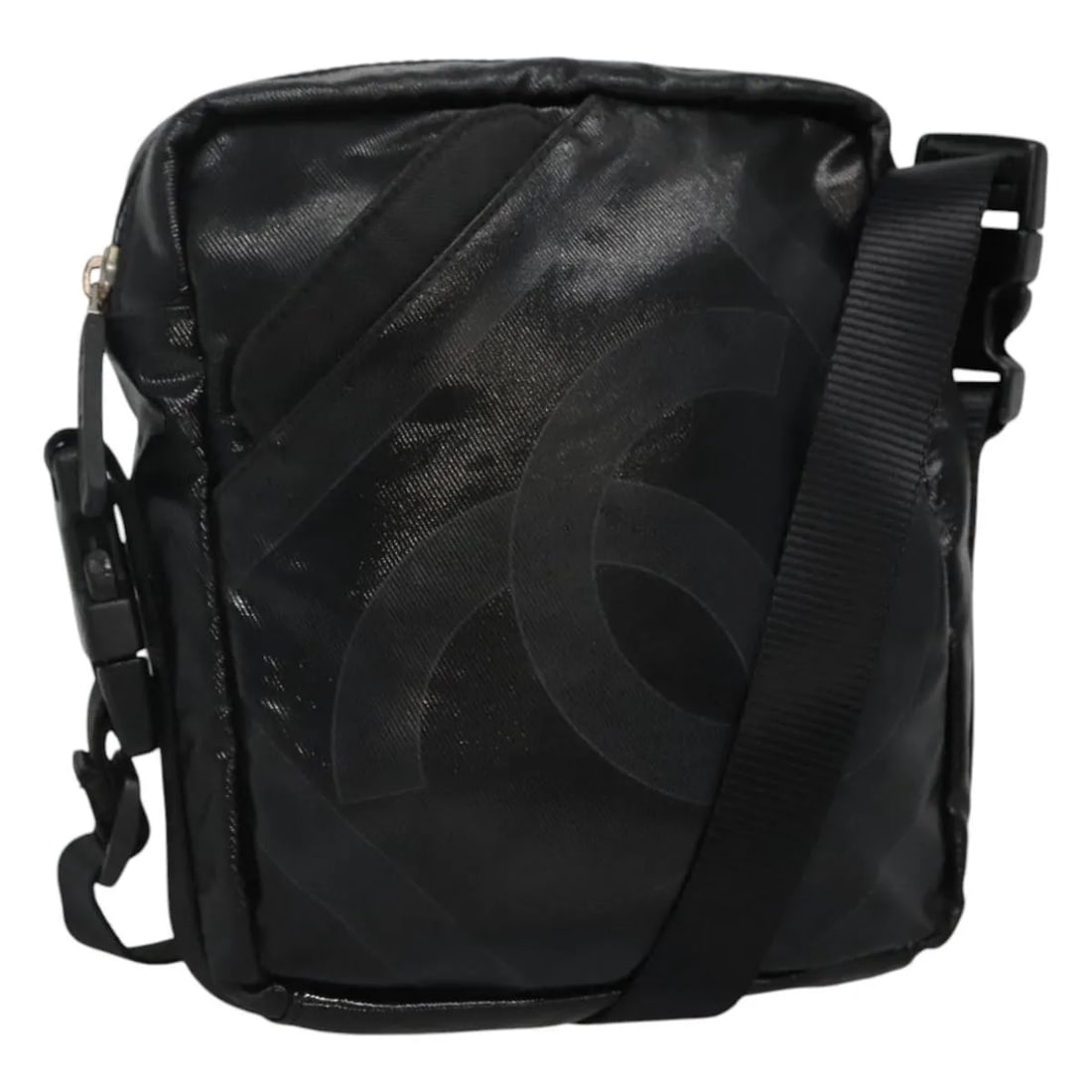 Chanel Sport Line black canvas messenger bag: Chanel Sport Line black canvas messenger bag A Chanel Sport Line Messenger bag in black canvas with a unisex design. This vintage piece is in good condition with honest wear consistent with age and us
