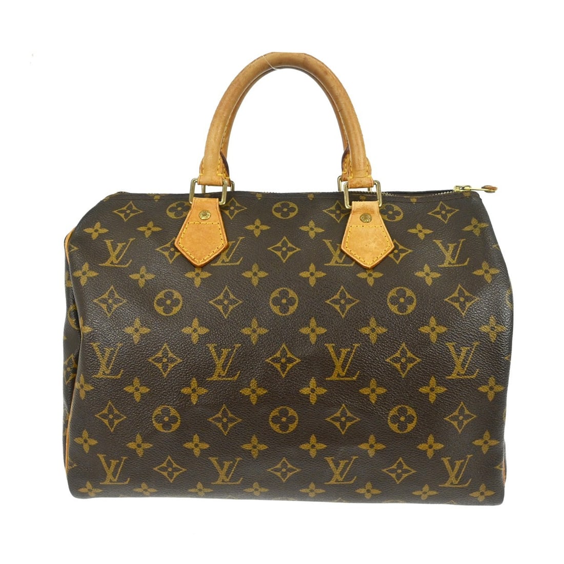 Louis Vuitton Speedy 30 Monogram Canvas Satchel M41526: Louis Vuitton Speedy 30 Monogram Canvas Satchel M41526 Vintage Louis Vuitton Speedy 30 handbag in Monogram canvas with leather double handles and a zip-top closure. This satchel-style bag features a b