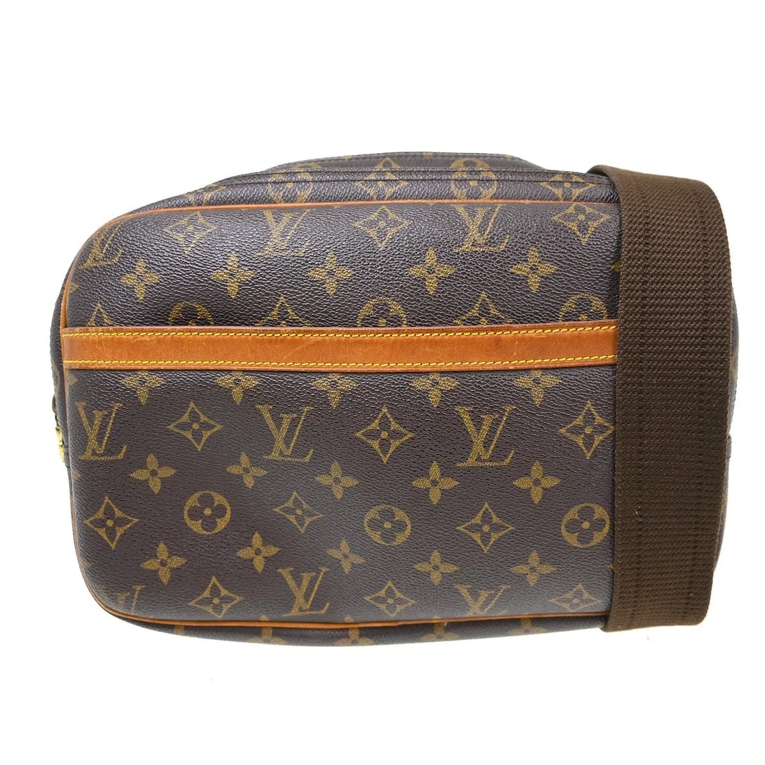 Louis Vuitton Reporter Unisex Brown Canvas Shoulder Bag: Louis Vuitton Reporter Unisex Brown Canvas Shoulder Bag Louis Vuitton Reporter in brown monogram canvas. This unisex bag is presented in fair overall condition, with scuffs and scratches to the exteri