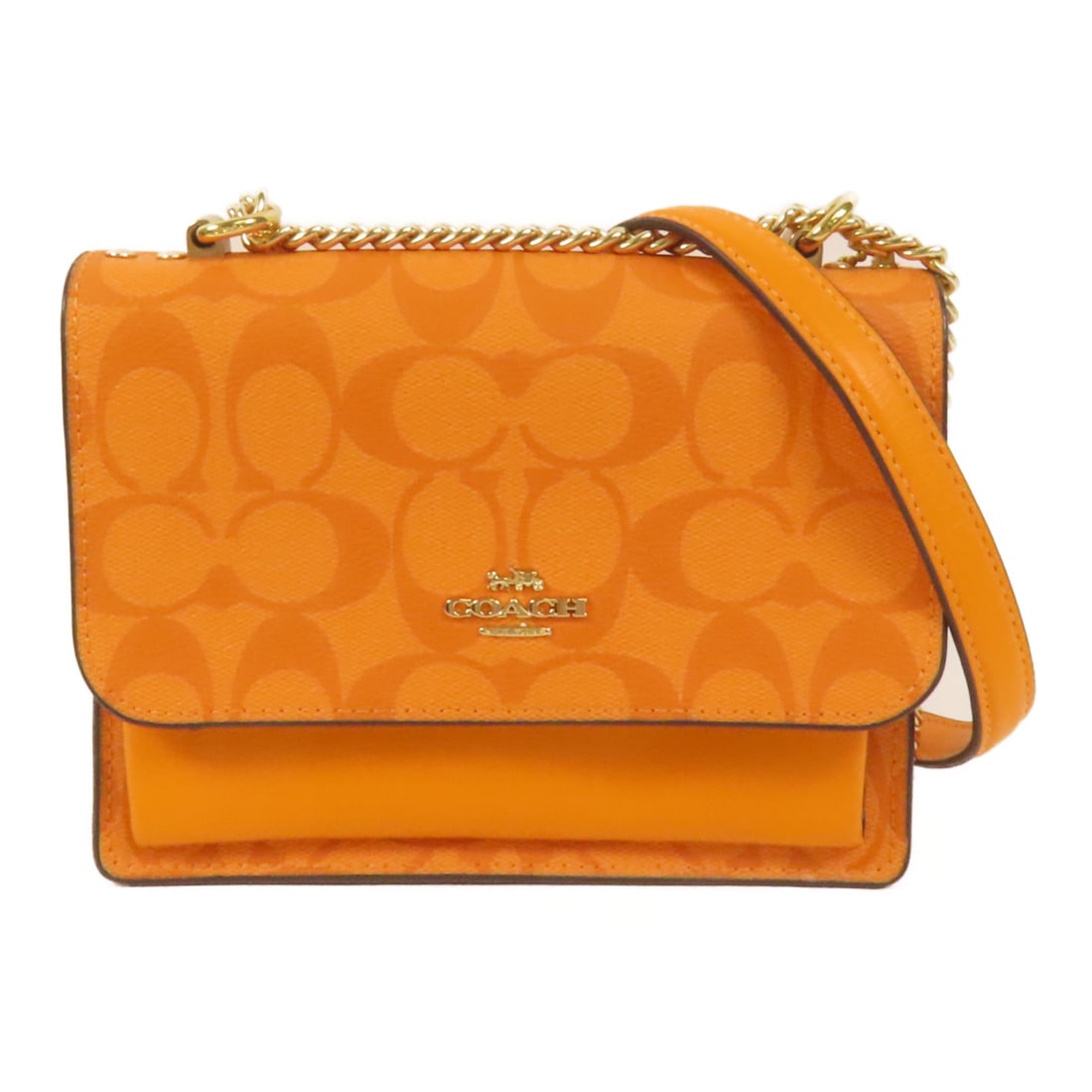 COACH Mini Klare Orange Coated Canvas Shoulder Bag GHW (1 of 14)