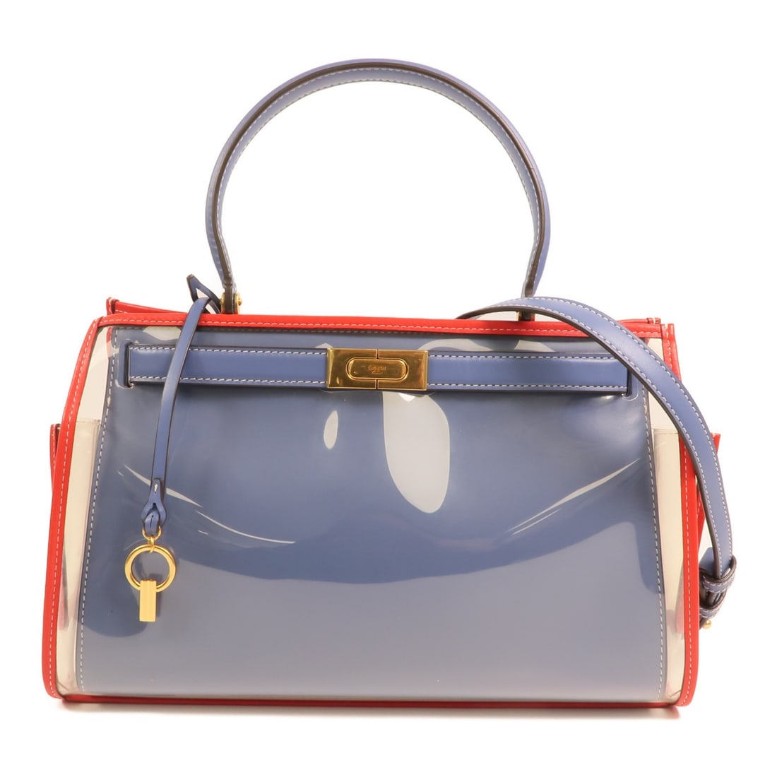 Tory Burch Lee Radziwill Blue Calfskin Convertible Shoulder Handbag Gold Hardware: Tory Burch Lee Radziwill Blue Calfskin Convertible Shoulder Handbag Gold Hardware This Tory Burch Lee Radziwill 2-way shoulder bag is crafted from blue calfskin leather and features gold-tone hardware