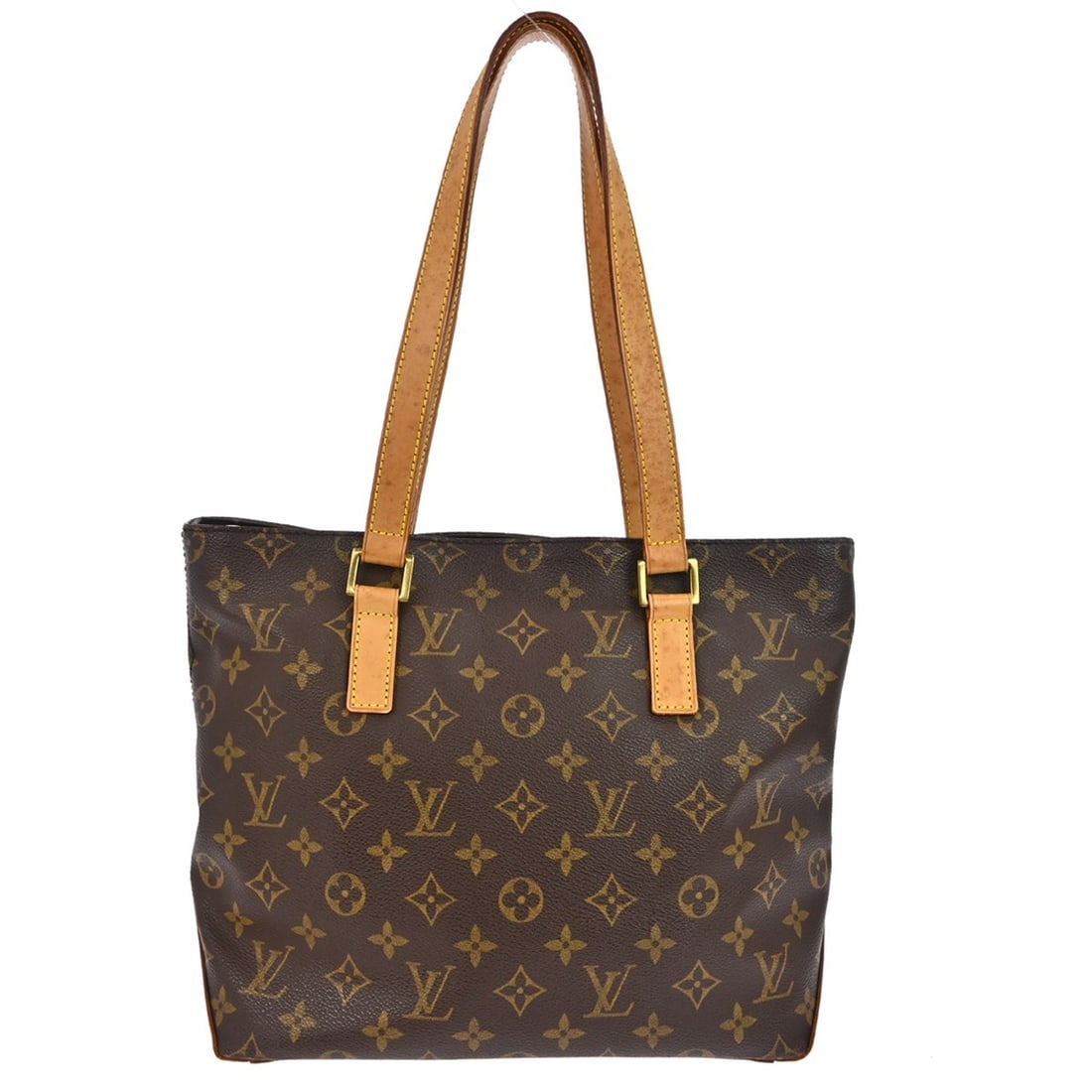 Louis Vuitton Cabas Piano Monogram Canvas Tote Bag M51148: Louis Vuitton Cabas Piano Monogram Canvas Tote Bag M51148 Vintage Louis Vuitton Cabas Piano tote bag in brown Monogram canvas with leather trim and double handles. This zip-top handbag features a canv