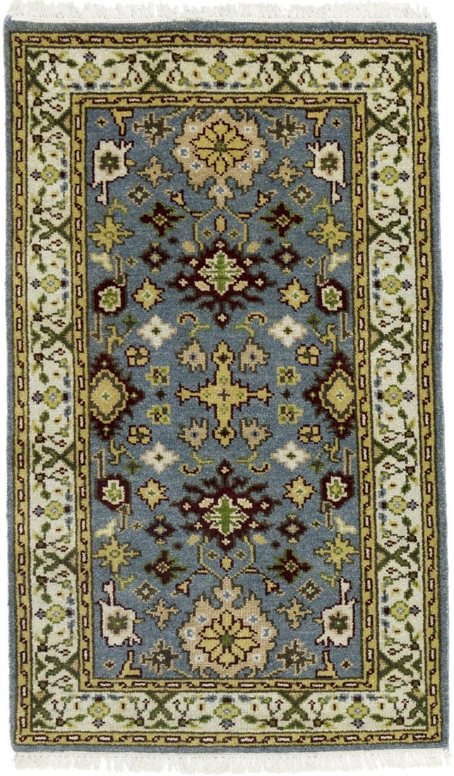 Gray Wool Floral Chobi Hand-Knotted Area Rug 2'11 x 5'0 Modern Style: Gray Wool Floral Chobi Hand-Knotted Area Rug 2'11 x 5'0 Modern Style This is a hand-knotted Chobi area rug featuring a gray, cream, green, brown, light salmon, maroon, buff, and beige floral pattern. 