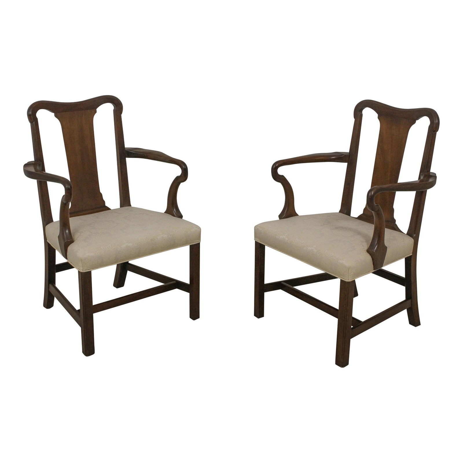 Elegant Pair Kittinger WA-1119 Colonial Williamsburg Mahogany Armchairs: Elegant Pair Kittinger WA-1119 Colonial Williamsburg Mahogany Armchairs This exquisite pair of Kittinger WA-1119 Colonial Williamsburg mahogany armchairs showcases high-quality craftsmanship and timel