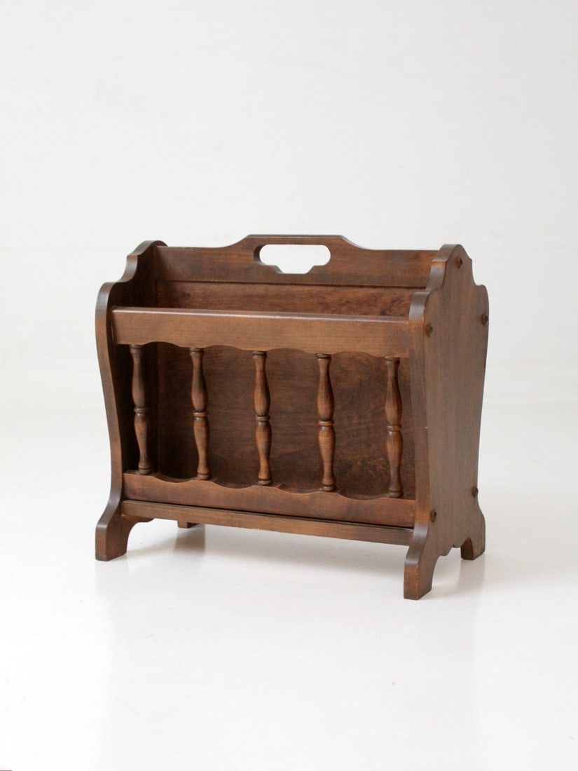 Wooden spindle magazine holder Colonial Revival 18.5 inch wide (1 of 11)