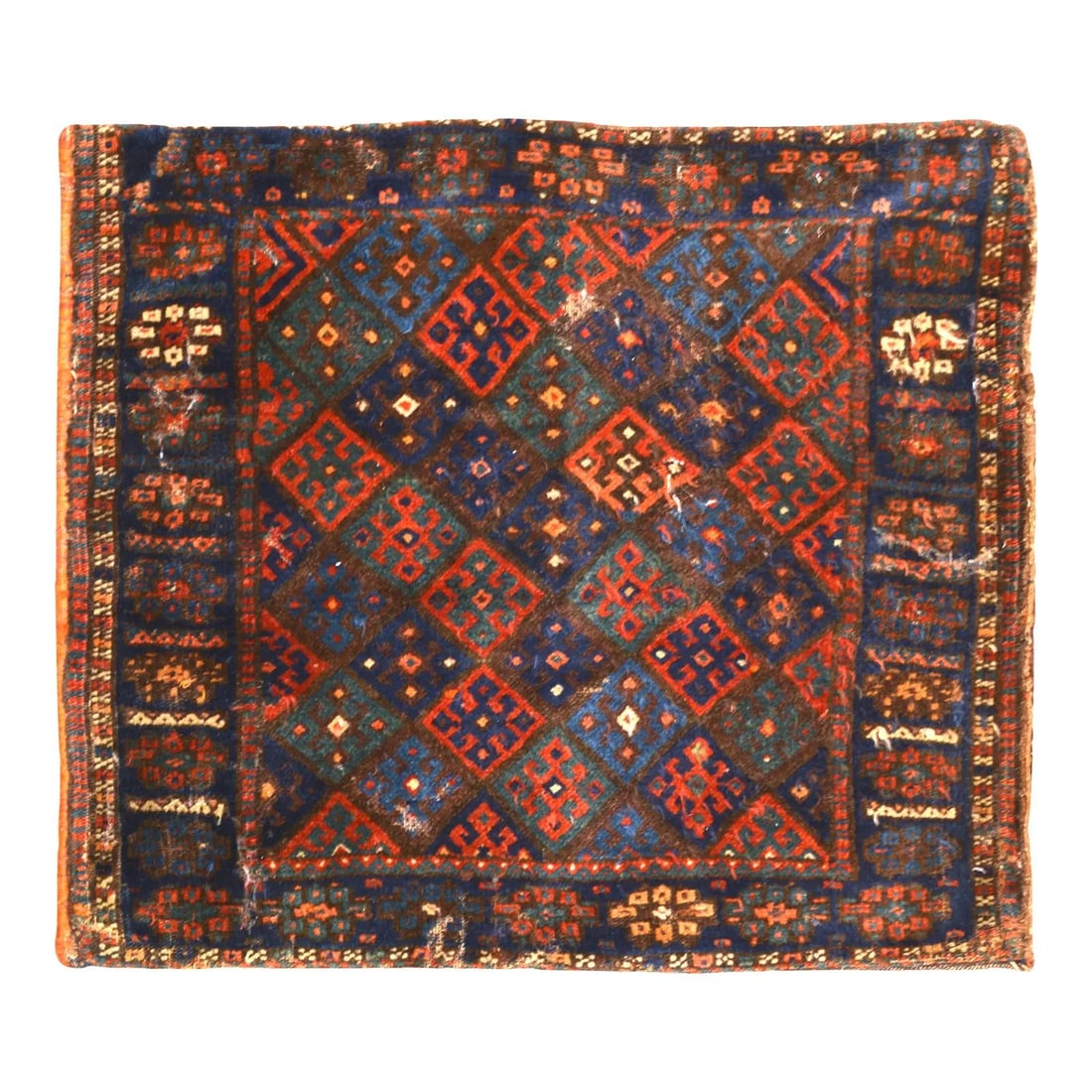 Hand-Knotted Wool Saddlebag Accent Rug 1'10 x 2'4 Brick Red (1 of 3)