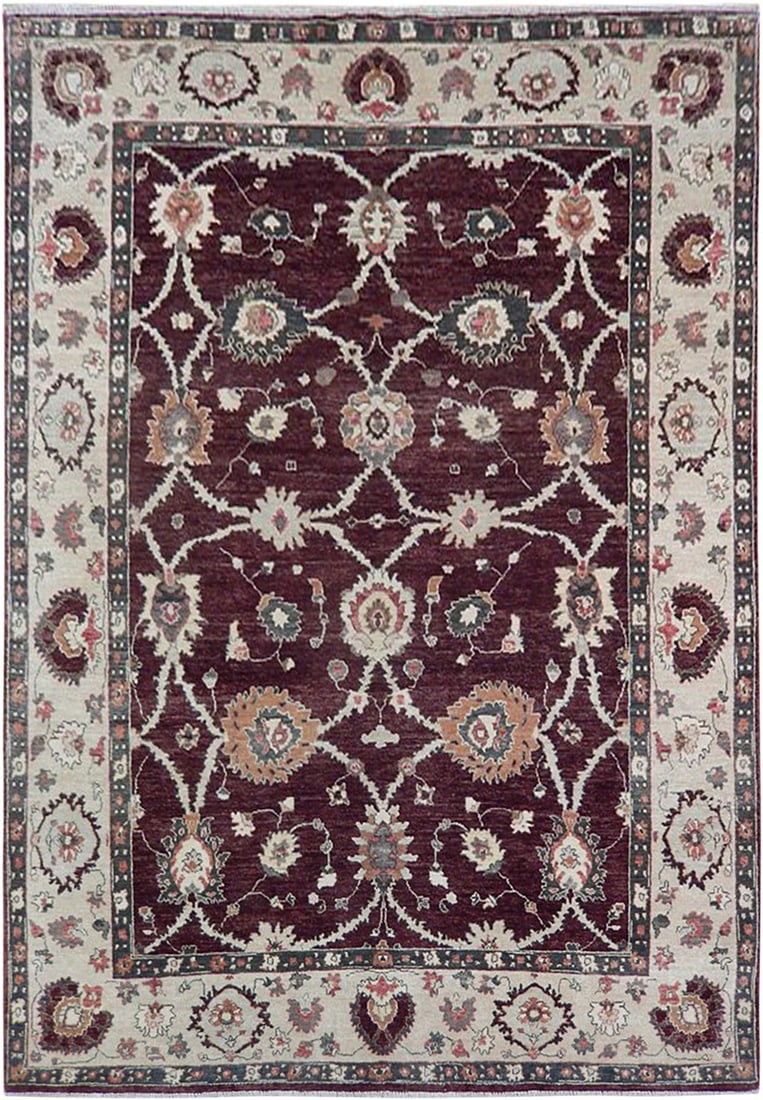 6.6 x 8.4 Mauve Chobi Peshawar Handwoven Rug Triplet: 6.6 x 8.4 Mauve Chobi Peshawar Handwoven Rug Triplet Free continental US Shipping Introducing the stunning Mauve Chobi Peshawar Rug Triplet, a perfect blend of traditional craftsmanship and modern ele