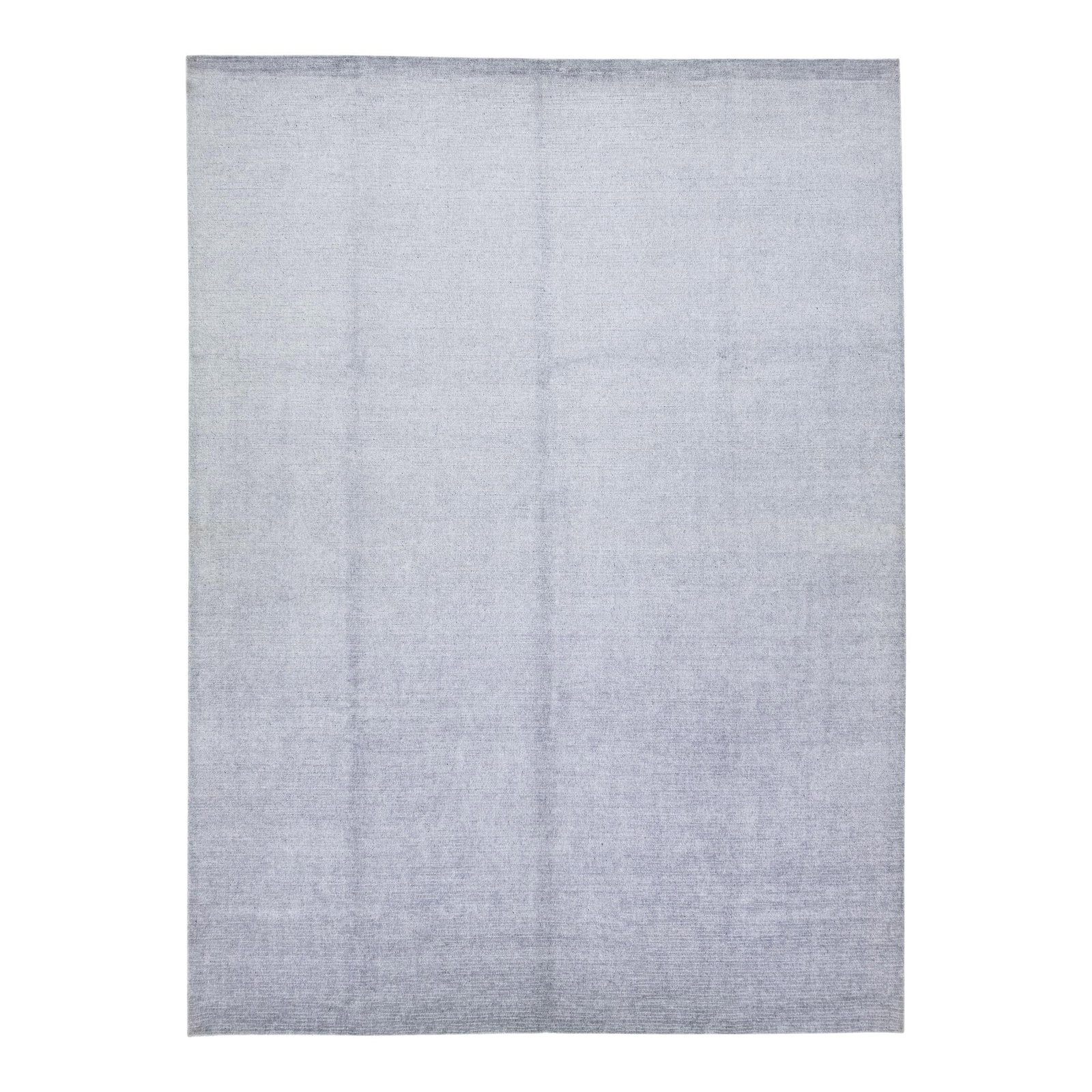 Handmade Bamboo Silk Stripe Rug 9'1 x 12'4 Gray Tones (1 of 7)