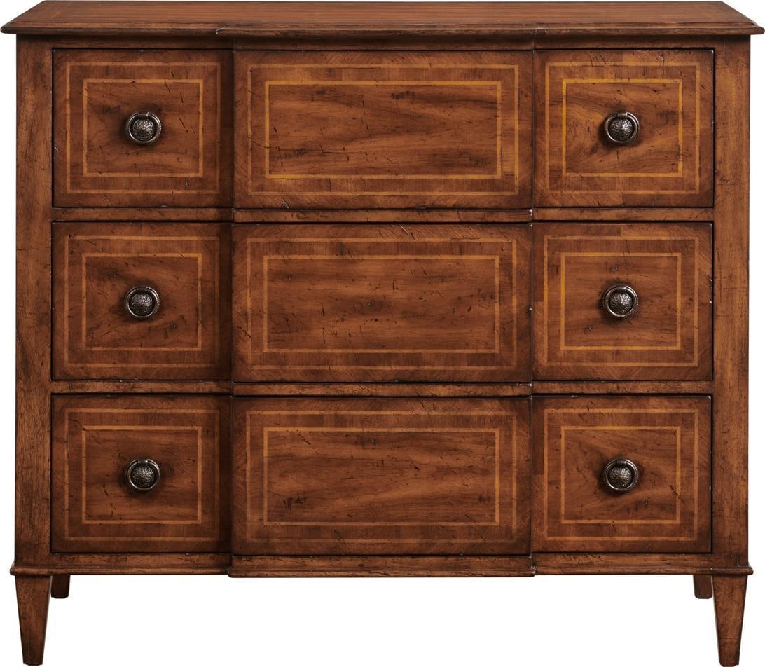 Cherry Ceruse Breakfront Chest with Boxwood Inlay in Louis XVI Transitional Design (1 of 1)