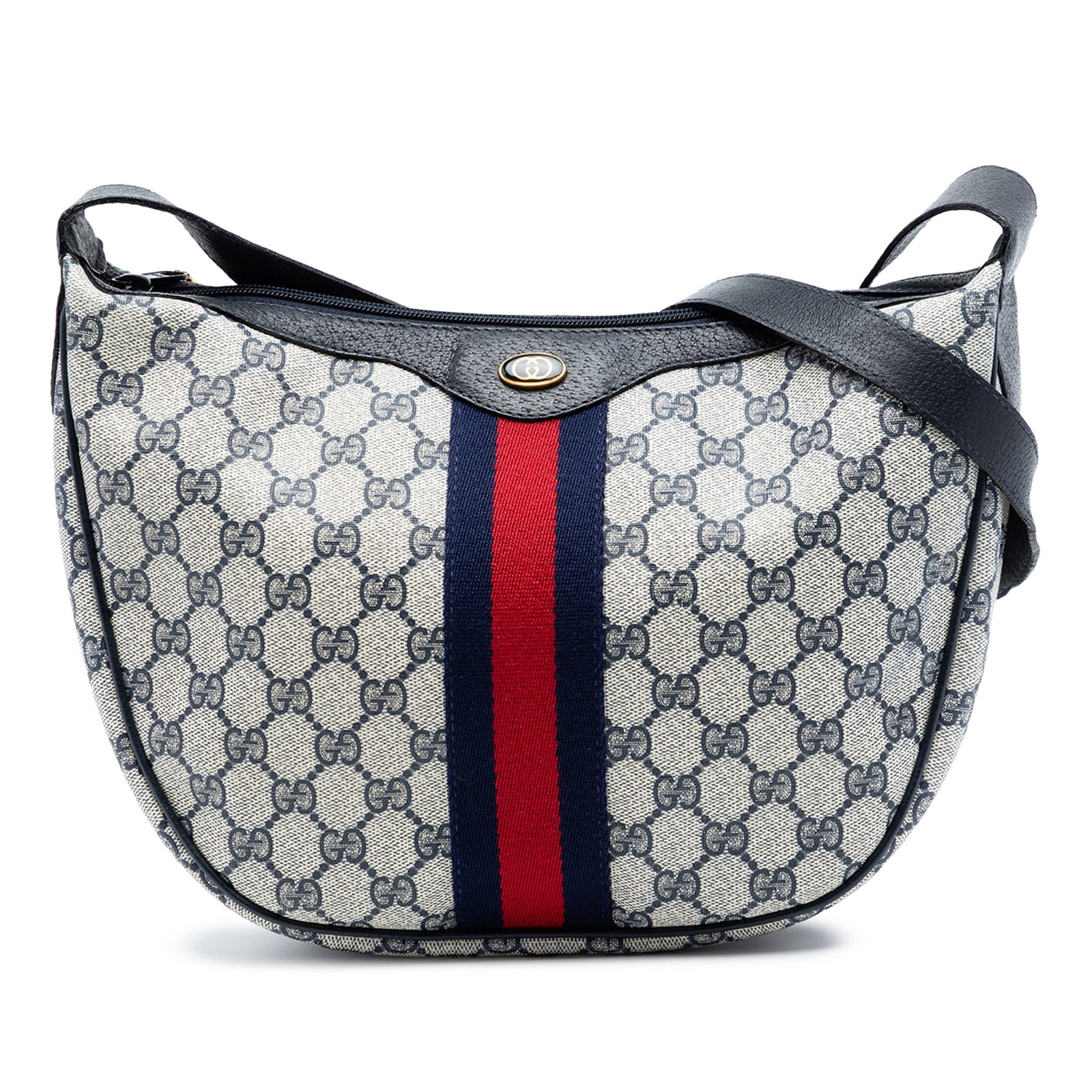 Gucci GG Supreme Web Beige Coated Canvas Shoulder Bag: Gucci GG Supreme Web Beige Coated Canvas Shoulder Bag This Gucci GG Supreme Web Shoulder Bag features a coated canvas body with leather trim and signature web detail. The bag is designed with an adjus