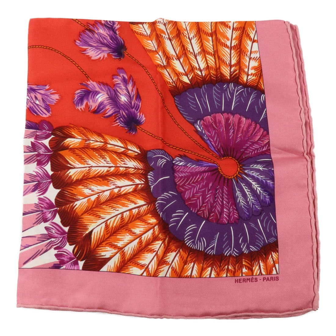 Hermes Pink Silk 40x40 Women Scarf: Hermes Pink Silk 40x40 Women Scarf This Hermes scarf is crafted from luxurious silk in a pink color. Designed for women, it features a classic square shape, measuring 40x40. Made in France, it showcas