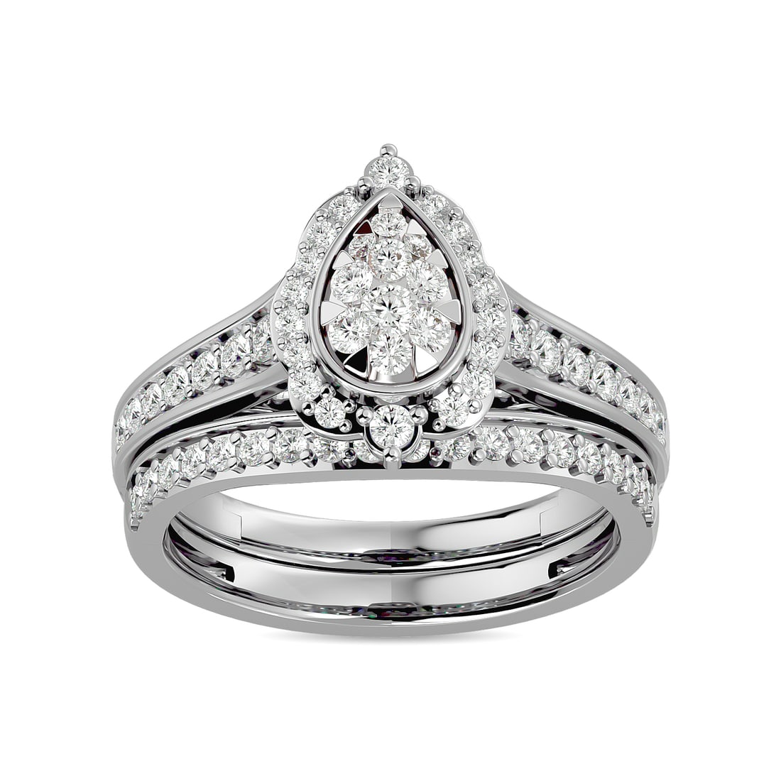 Diamond 1 Ct.tw Bridal Ring in 14K White Gold: Diamond 1 Ct.tw Bridal Ring in 14K White Gold 14k White Gold Stone Color: G-h Stone Clarity: I1 Each ring is presented in standard size 6.5. Complimentary resizing is available between sizes 510 (in 1