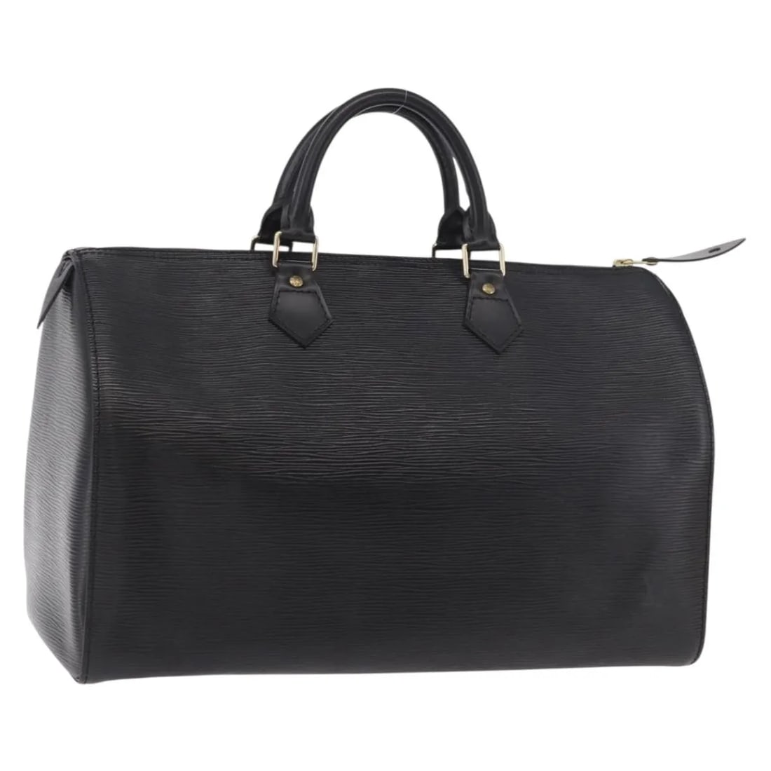 Louis Vuitton Speedy handbag in black leather: Louis Vuitton Speedy handbag in black leather Louis Vuitton Speedy handbag in black leather with a structured silhouette and classic design. Made in France, this piece is presented in very good condit