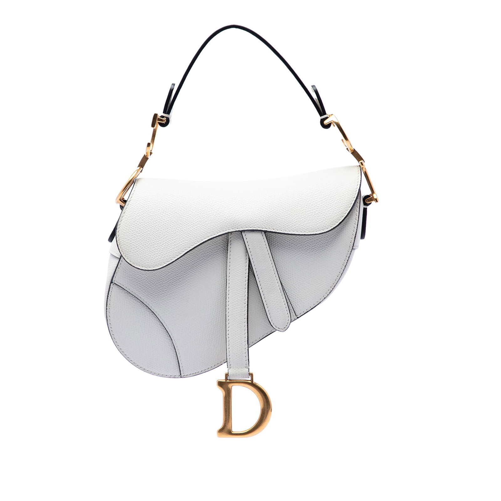 Dior Saddle Bag Mini White Grained Calfskin Leather (1 of 6)
