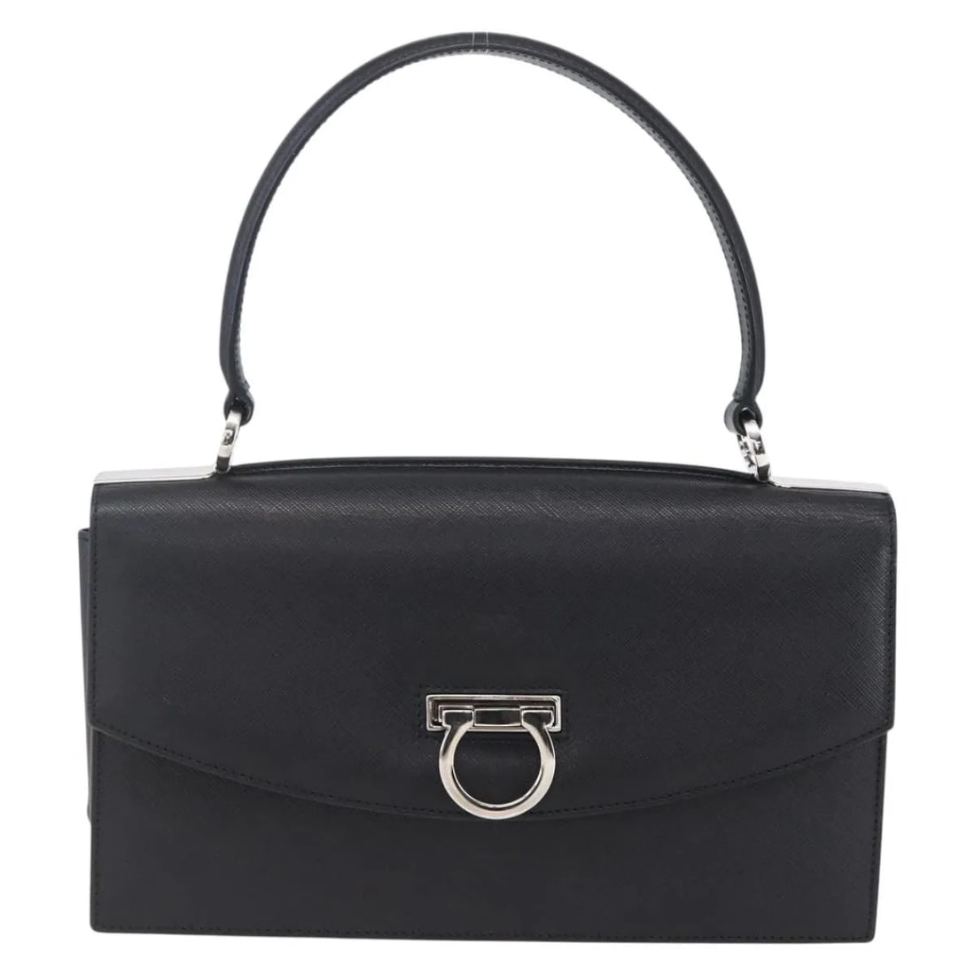 Black Leather Shoulder Bag Salvatore Ferragamo Gancini: Black Leather Shoulder Bag Salvatore Ferragamo Gancini This Salvatore Ferragamo Gancini handbag is crafted from black leather and designed for women. It features a shoulder strap and offers a refined,