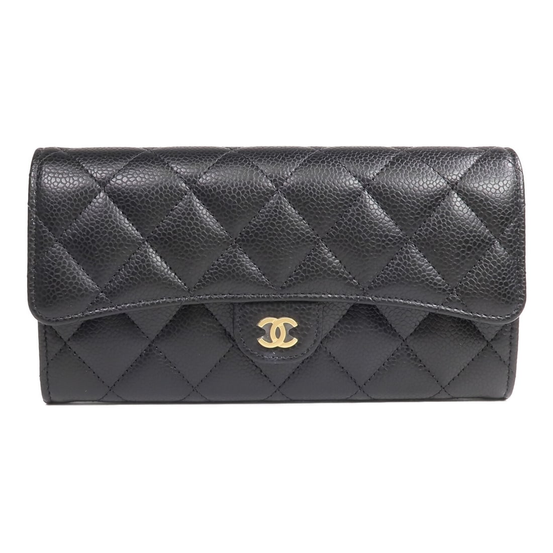 CHANEL AP0241 bifold wallet black calfskin leather CC: CHANEL AP0241 bifold wallet black calfskin leather CC Chanel bifold long wallet crafted from black calfskin leather. This women's wallet features the CC design and a clean bifold silhouette. Condition
