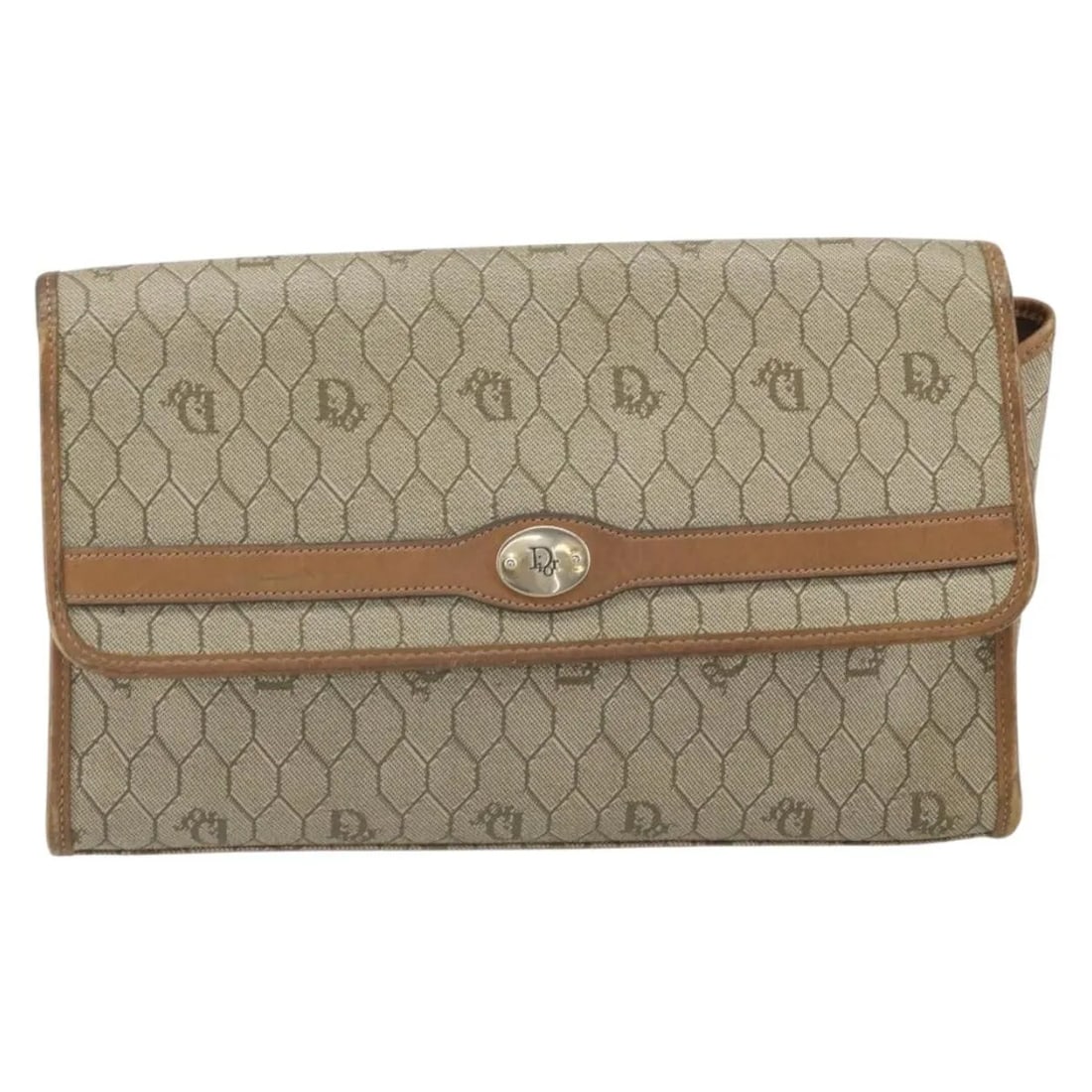 Christian Dior Vintage Honeycomb Shoulder Bag Beige Canvas Leather: Christian Dior Vintage Honeycomb Shoulder Bag Beige Canvas Leather This Christian Dior Vintage Honeycomb Shoulder Bag for women features a beige canvas body with leather accents. The shoulder bag meas